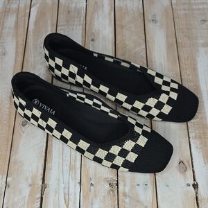 Vivaia Square-Toe V-Cut Flats Margot 2.0 Sz 10.5W